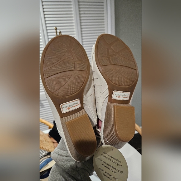 NATURAL SOUL Dayna Shell mooth Cream Slingback Stacked BlockHeel Sandals.6.5 NWT - Picture 13 of 15